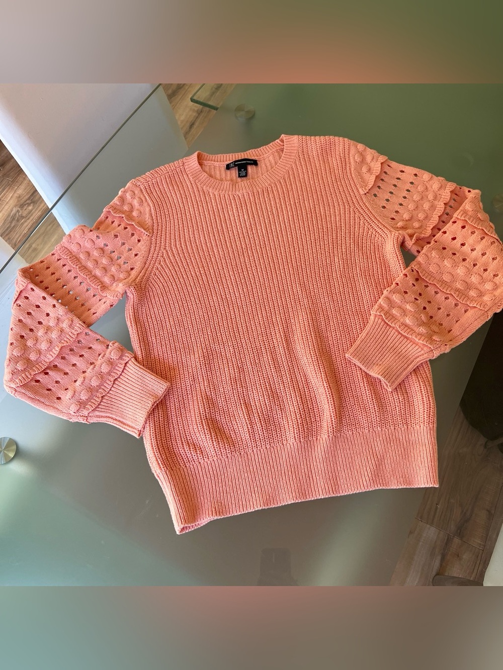 I.N.C Coral Pink Knit Crewneck Sweater
